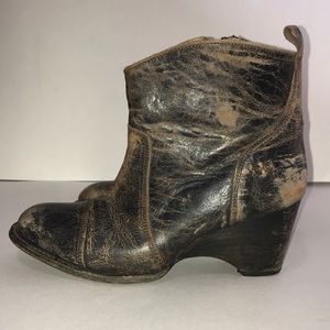 Bed Stu Distressed Leather Gentry Ankle Boots 10